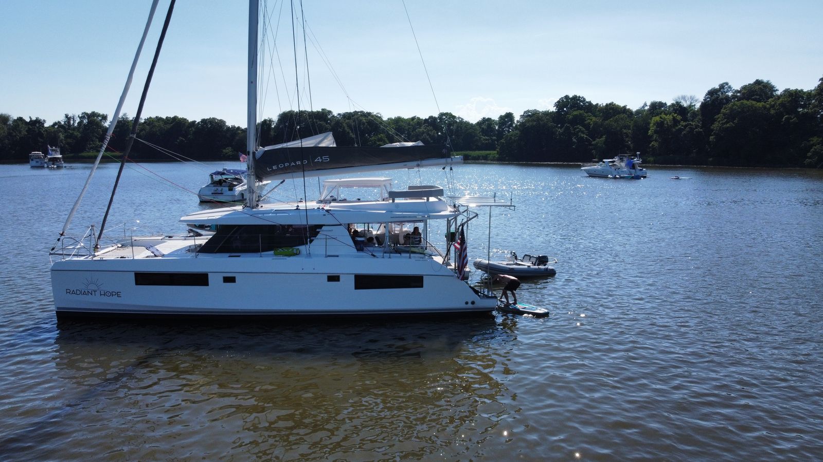 Port-side exterior from off the stern